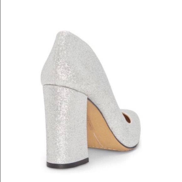Vince Camuto Silver Metallic Talise Block Heel 7M - Picture 3 of 8